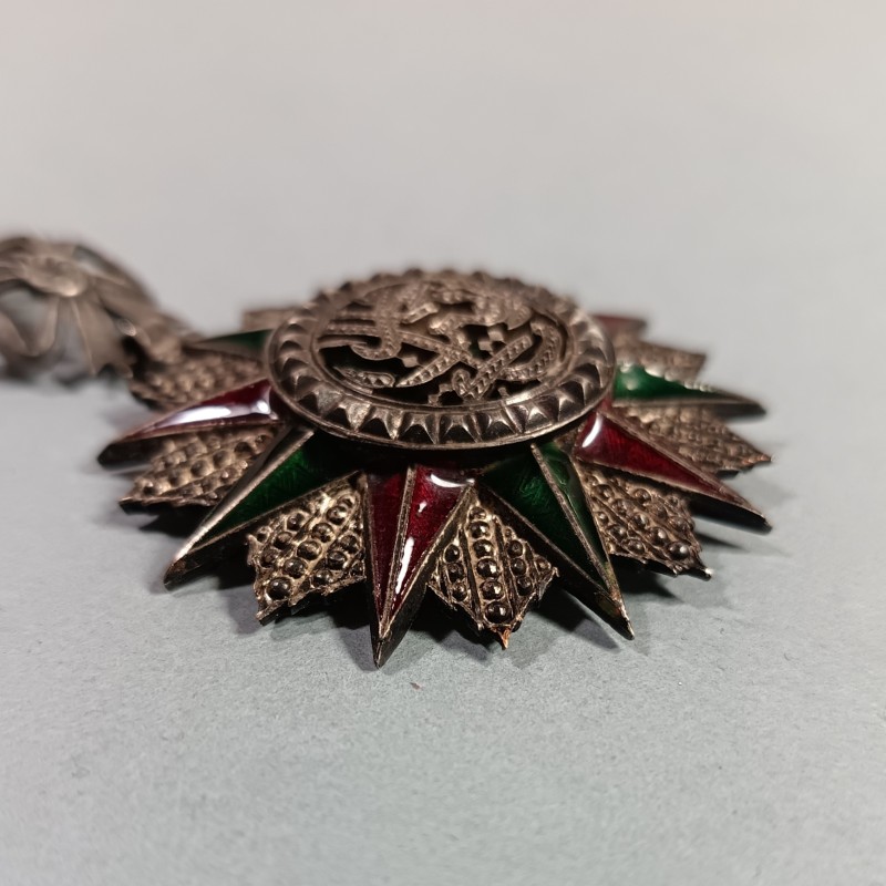 TUNISIE MEDAILLE EN ARGENT D'OFFICIER DE L'ORDRE TUNISIEN DU NICHAN IFTIKHAR MUHAMMAD EL AMIN 1942-1957 FRANCE LIBRE